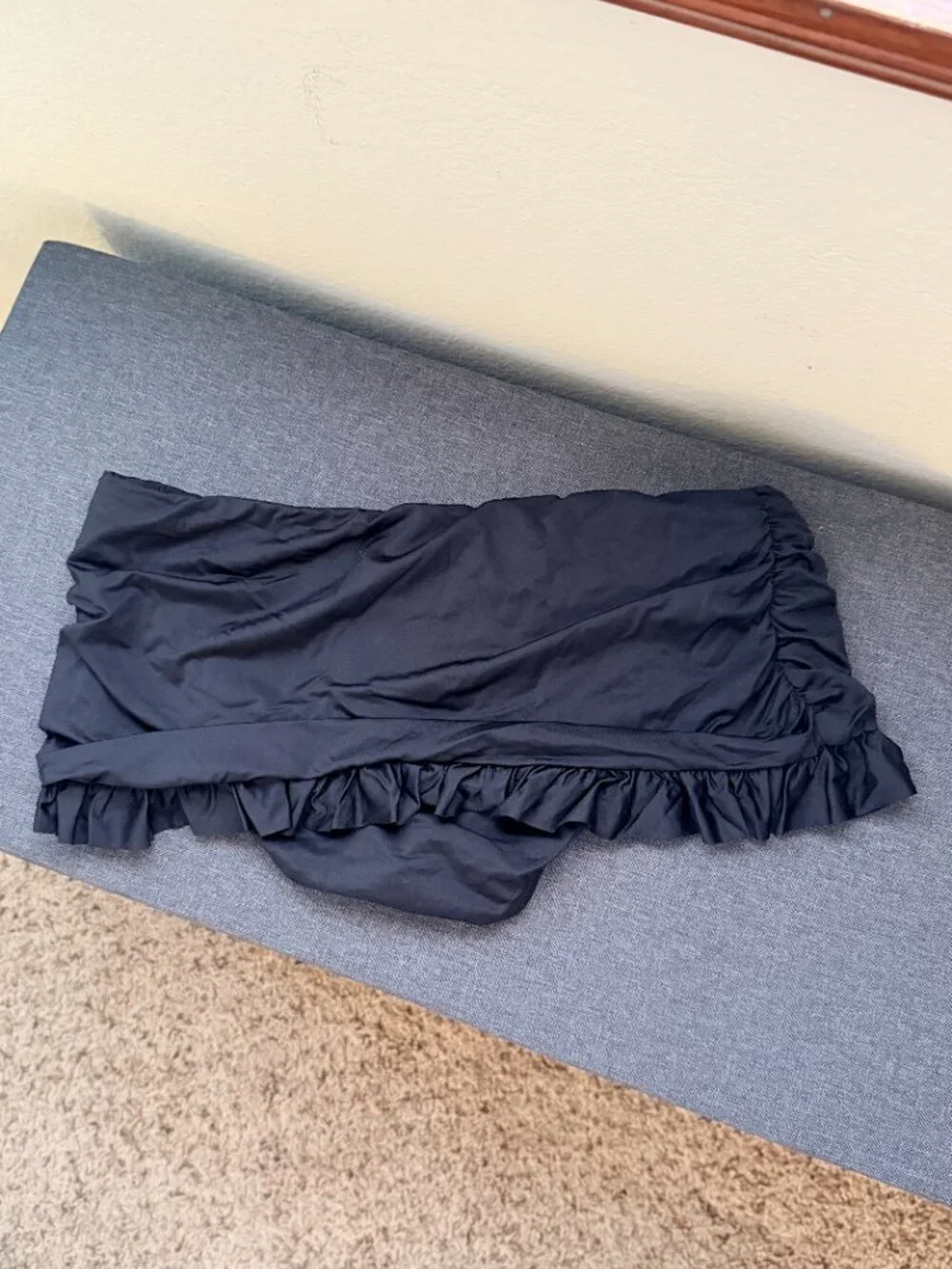 Black Ruffle Swim Skirt Bottoms NWT